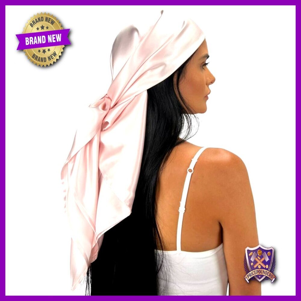 36" Mulberry Silk Head Scarf for Hair Protection Sleeping Wrap